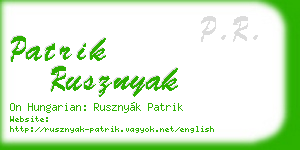 patrik rusznyak business card